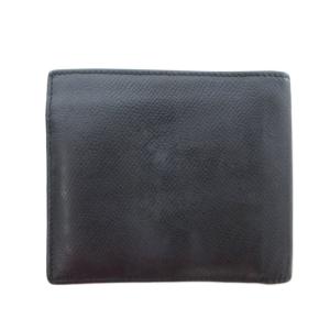 BVLGARI 二つ折り財布 レザー スクエア ブラック /UO GY04