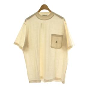 タグ付き Tシャツ M アイボリー 半袖 ポケット 刺繍 トップス カットソー /PP GY14