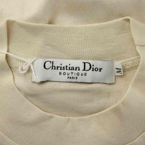 Christian Dior タグ付き Tシャツ M アイボリー 半袖 ポケット 刺繍 トップス カットソー /PP GY14