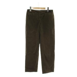 ストレートパンツ ストレッチ 40 茶 ブラウン 長ズボン スラッシュポケット フルレングス /PP GY14