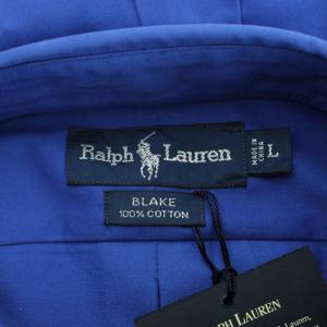 RALPH LAUREN タグ付き シャツ L 青 ブルー 長袖 ボタンダウンカラー ロゴ刺繍 HS-RL-IA-0605-074