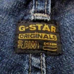 G-Star RAW デニム ジーンズ 32 紺 ネイビー インディゴ 膝切り替えデザイン 斜め切り替えデザイン フルレングス