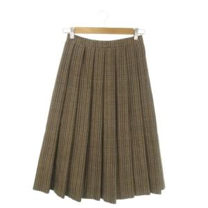 スカート ブラウン チェック柄 プリーツ