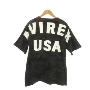Tシャツ XL グレー 迷彩柄 ロゴ バックプリント 半袖 /AO24 GY99