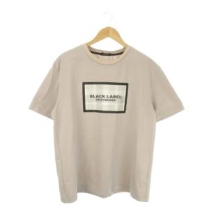 Tシャツ LL ベージュ 半袖 クルーネック ロゴプリント /AO22 GY99