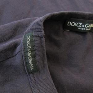 DOLCE&GABBANA Tシャツ 46 紺 ネイビー 無地 ラウンドネック 半袖 /AO21 GY99