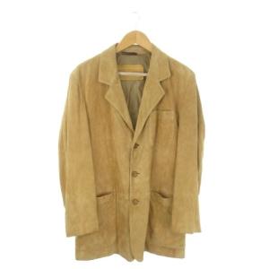 スエードレザージャケット 48 ベージュ テーラードカラー /AO3 GY99
