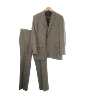 OMBRARE Luxury スーツ フォーマル AB6 茶 ブラウン チェック柄 ノッチドラペル 長袖