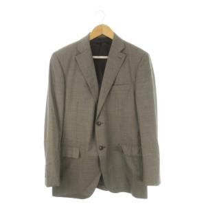 DURBAN OMBRARE Luxury スーツ フォーマル AB6 茶 ブラウン チェック柄 ノッチドラペル 長袖