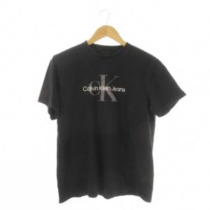 Tシャツ M 黒 ブラック 半袖 ロゴプリント ラウンドネック /CK16 GY99