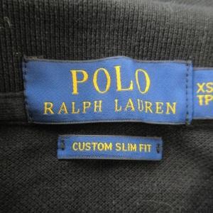 POLO RALPH LAUREN ポロシャツ XS 黒 ブラック ポロカラー 長袖 ロゴ刺繍 ビッグポニー /AO23 GY99