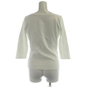 BURBERRY BLUE LABEL カットソー 38 白 ホワイト ボートネック ロゴ刺繍 七分袖 /KW GY99