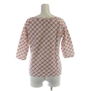 BURBERRY BLUE LABEL カットソー 38 赤 レッド ピンク チェック柄 ラグランスリーブ 五分袖 七分袖 /KW GY99
