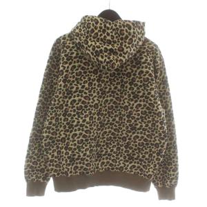 Champion パーカー 裏起毛 レオパード ジップアップ L ブラウン