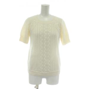 白タグ ニット セーター 半袖 クルーネック 切替 白 ホワイト /XZ GY99