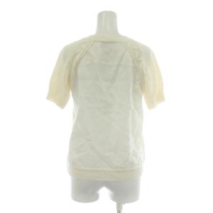 Max Mara 白タグ ニット セーター 半袖 クルーネック 切替 白 ホワイト /XZ GY99