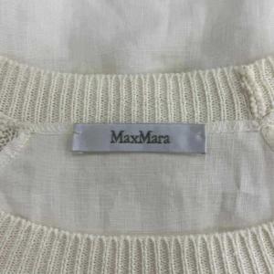 Max Mara 白タグ ニット セーター 半袖 クルーネック 切替 白 ホワイト /XZ GY99