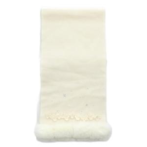 ANTEPRIMA ストール マフラー ファー 花 フラワー ラインストーン パール 白 ホワイト /XZ GY99