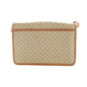 CELINE ショルダーバッグ 斜めがけ ロゴ PVC レザー マカダム柄 ヴィンテージ 茶 ブラウン GY47 /MQ
