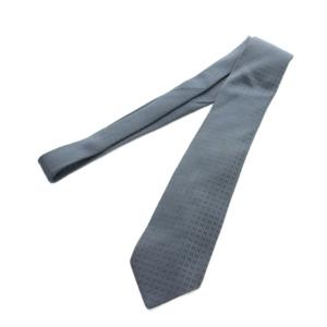 HERMES ネクタイ レギュラータイ 絹 シルク Hロゴ 総柄 紺 ネイビー グレー GY47 /MQ OH