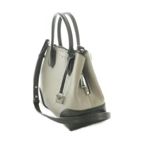 MICHAEL KORS 2WAY ハンドバッグ ショルダーバッグ バイカラー レザー グレー 黒 /MI GY47