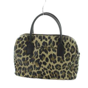 kate spade new york ハンドバッグ ショルダー 2WAY ロゴ レザー レオパード柄 ヒョウ柄 カーキ 黒 ブラック GY47