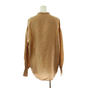 Max Mara シャツ ブラウス 絹 シルク 40 茶 ブラウン ラウンドカラー 丸襟 長袖 トップス /PP GY47