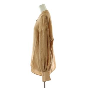 Max Mara シャツ ブラウス 絹 シルク 40 茶 ブラウン ラウンドカラー 丸襟 長袖 トップス /PP GY47