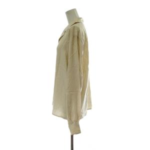 Max Mara シャツ ブラウス 絹 シルク 40 ベージュ オープンカラー 長袖 トップス /PP GY47