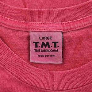 TMT Tシャツ L 赤 レッド 半袖 クルーネック ロゴ バックプリント USED加工 カットソー /PP GY99