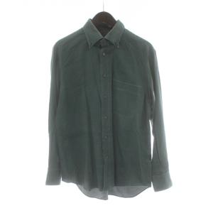 シャツ 41 緑 グリーン 長袖 ボタンダウンカラー 無地 USED加工 /PP GY99