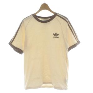 Tシャツ M ベージュ 半袖 ラウンドネック 3本ライン カットソー /PP GY99