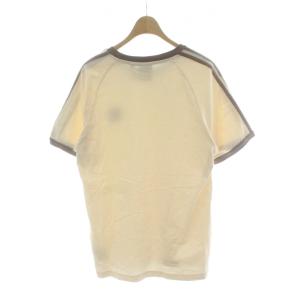 adidas Tシャツ M ベージュ 半袖 ラウンドネック 3本ライン カットソー /PP GY99