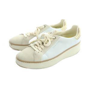 COLE HAAN スニーカー シューズ 靴 ロゴ レザー 6.5 23.5cm 白 ホワイト GY99 /MQ