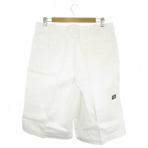 Dickies ハーフパンツ 36 白 ホワイト センタープレス ロゴ /MN9 GY99