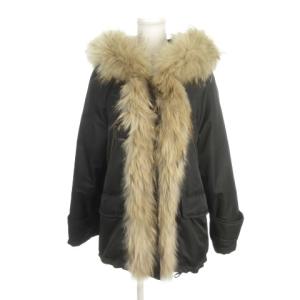 ダウンジャケット 36 黒 ブラック フード付き ファー付き 長袖 /AH35 GY99