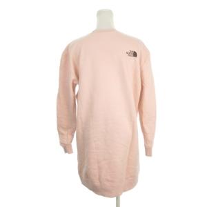 THE NORTH FACE ワンピース スウェット ミニ 長袖 裏起毛 ロゴ アウトドアウェア S/P ピンク /AH28 GY99
