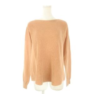 ニット セーター S ピンクオレンジ 長袖 ボートネック リブ編み /CK18 GY99
