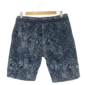 Paul Smith JEANS スウェットショートパンツ ハーフパンツ L 青 ブルー 総柄 膝丈 /CK32 GY99
