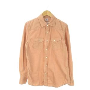 × ロイヤルパーム ROYAL PALM ウエスタンシャツ コーデュロイ L ピンク 長袖 ウエスタンヨーク