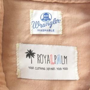 WRANGLER × ロイヤルパーム ROYAL PALM ウエスタンシャツ コーデュロイ L ピンク 長袖 ウエスタンヨーク