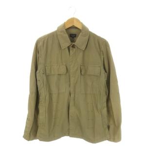 シャツジャケット 上着 L 緑 グリーン カーキ 長袖 レギュラーカラー フラップポケット /AO9 GY99