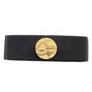 ヴァラ リボン バレッタ ヘアアクセサリー ロゴ ゴールド金具 黒 ブラック /XZ GY99