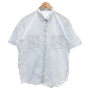 美品 シャツ 半袖 ロゴ 総柄 L 水色ライトブルー /SJ GY12