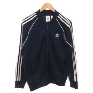 SST TRACK TOP トラックジャケット ブルゾン トレフォイル ロゴ刺繍 3ライン L 紺 ネイビー