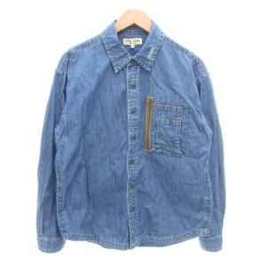 TYPE BLUE シャツ シャンブレー 長袖 刺繍 M 青 ブルー /SJ GY12