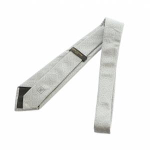 LOUIS VUITTON ネクタイ レギュラータイ 絹 シルク モノグラム ロゴ 総柄 グレー GY47 /MQ OH