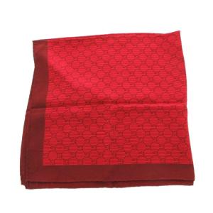 GUCCI スカーフ チーフ ロゴ 総柄 赤 レッド /FF GY47
