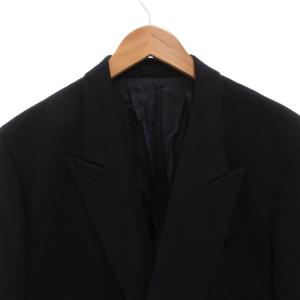 LANVIN ヴィンテージ テーラードジャケット ブレザー ウール ダブル R48-45 紺 ネイビー /FF GY50