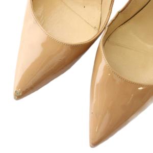 Christian Louboutin パンプス エナメル ポインテッドトゥ ピンヒール ハイヒール 36.5 23.5cm ベージュ /XZ